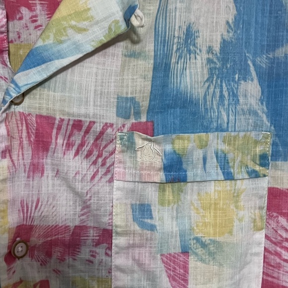 Men’s Penguin Multi-Color Print Button Up XL - Picture 2 of 4